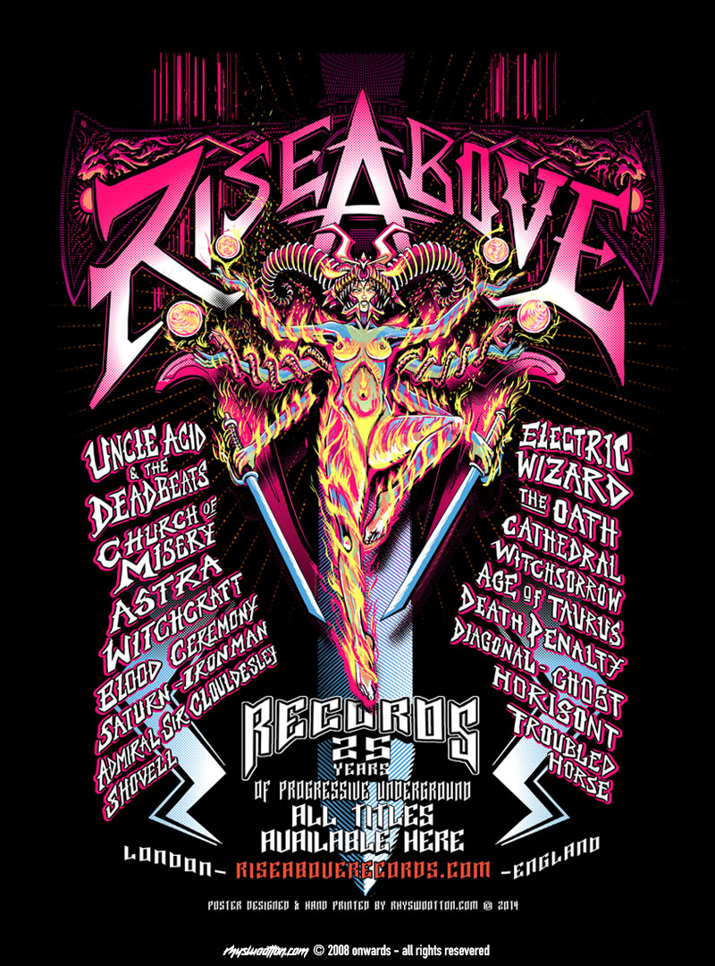 Rise-Above-Records-Screen-printed-poster-rhyswootton.com-copyright-2008-onwards