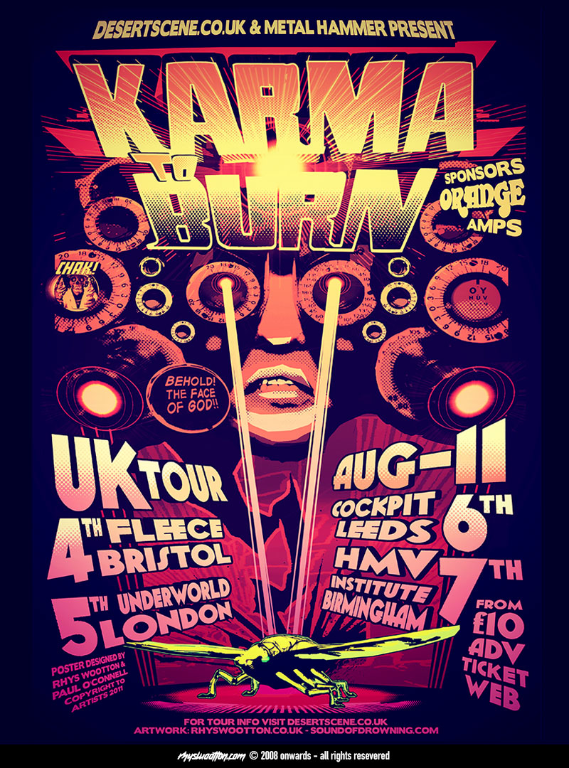 karama-to-burn-poster-with-paul-o-connell-rhys-wootton-rhyswootton.com-copyright-to-artist-concert-poster-bands-venue-events-graphics